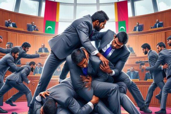 Exchange of blows at Maldivian Parliament