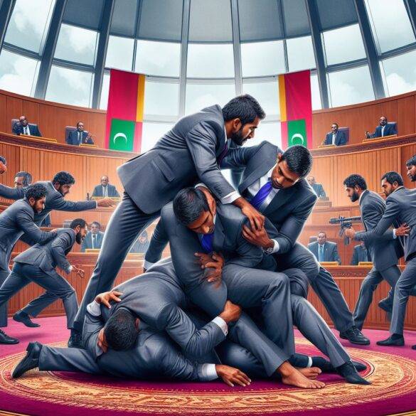 Exchange of blows at Maldivian Parliament